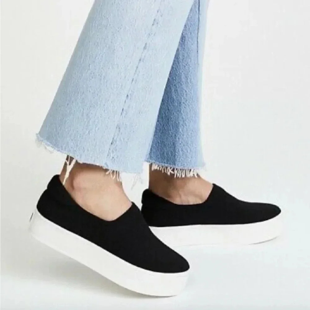 Opening Ceremony Cici Sneakers Platform Slip On Shoes Black White Size 39 US 9